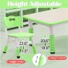 Children's desk and chair set, height-adjustable desk, 6 seats, suitable for children aged 2-10, with doodle tabletop and non-slip legs - 3 of 4