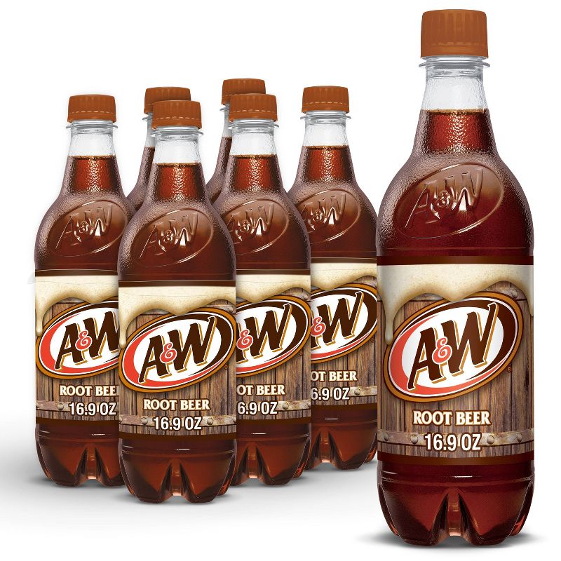 A&#38;W Root Beer Soda Bottles - 6pk/16.9 fl oz, 1 of 12