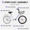 INFURNIC Bicycles 20 Inch Kids Bike for Boys and Girls Coaster and V-Brakes Lightweight Steel Frame, Purple, 55.9"*21.2"*31.5" - 3 of 4