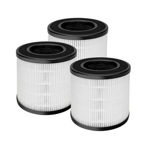 Nispira PU-P05/AC201B Replacement Filter for FULMINARE PU-P05 and Purivortex AC201B Air Clean Purifier 3-in-1 True HEPA Activated Carbon, 3 Packs - 1 of 4