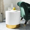 Angelo Round Side Table - ACC3203A - White/Gold - Safavieh - 2 of 4