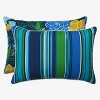 2pc Outdoor/Indoor Oversized Rectangular Throw Set Pillow Spring Bling Blue/Sea Island Stripe - Pillow Perfect: Weather-Resistant - 2 of 4