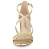Allegra K Women's Glitter Buckle Closure Crisscross Strap Block Heels Sandals - 2 of 4