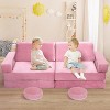 Acekool 22PCS Modular Kids Play Couch, Convertible Floor Sofa, Creative Foam Couch for Playroom, Bedroom, Boys & Girls,Pink - 2 of 4