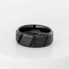 Jewelry Avalanche Black Diagonal Grooves Brushed Finish Beveled Tungsten Carbide Wedding Band, Comfort-fit, 8mm - 3 of 4