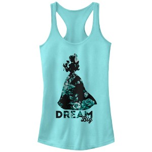 Juniors Womens Beauty and the Beast Belle Dream Big Floral Print Racerback Tank Top - 1 of 3
