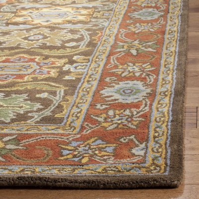 Chocolate and Tangerine Hand-Tufted Wool Area Rug, 3' x 5'