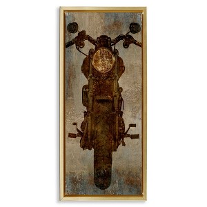 Stupell Industries Motorcycle Silhouette Rustic Pattern, 15" x 31" - 1 of 4