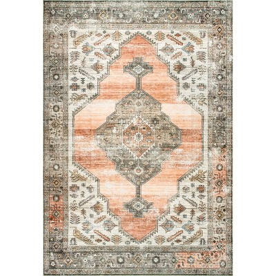 Nuloom Gracie Distressed Medallion Pet Friendly Machine Washable Area Rug