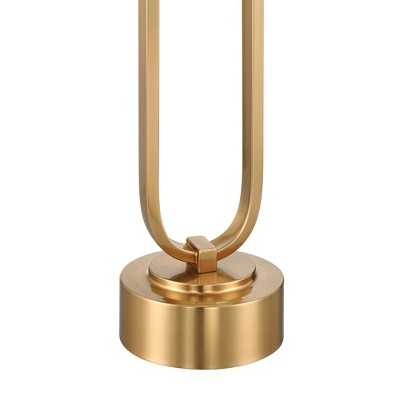 Modern Gold Metal Table Lamp with White Glass Dome Shade