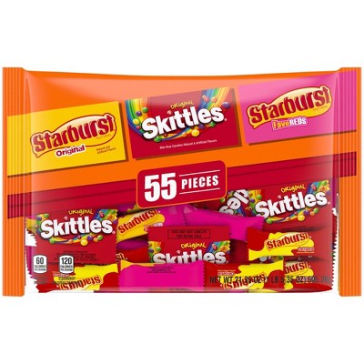 Skittles & Starburst Halloween Candy Bag Fun Size - 21.35oz/55ct
