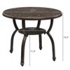VisioGear 19.3" Tall Round End Table, Patio Coffee Bistro Table for Indoor Garden Porch Balcony, Antique Bronze, 23.6"*23.6"*19.3" - 3 of 4