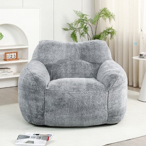 Airsurfer Bean Bag Chair with Armrests, Stuffed with High-Density Foam, Comfy Lazy Sofa for Adults in Living Room - 1 of 4