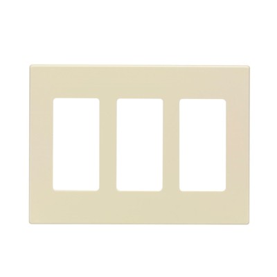 Leviton Decora Plus Light Almond 3 gang Polycarbonate Decorator Screwless Wall Plate 1 pk