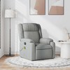 vidaXL Light Gray Fabric Massage Recliner Chair - Adjustable Vibrating Lounge Seating with Side Pocket and Sturdy Frame for Living Room/Office - 2 of 4