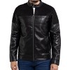 X RAY Men's PU Jacket With Faux Suede Detailing With Faux Shearing Lining - 3 of 4
