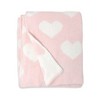 Living Textiles|Chenille Baby Blanket - Pink Hearts - 3 of 4
