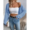 Clearlove Women's Open Front Knit Crop Cardigan Bolero Sweater Long Sleeve Shrug for Dress - 3 of 4