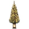 2Pcs 4.5 Ft Pre-Lit Christmas Tree, Artificial Christmas Tree with 108 Warm White  Lights, Easy Assembly, Fake Xmas Tree - 3 of 4