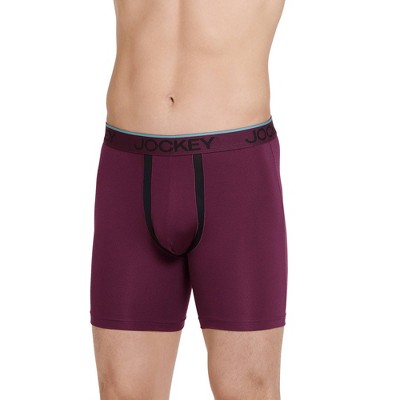 Jockey Men Chafe Proof Pouch Microfiber 6 Boxer Brief M Grape