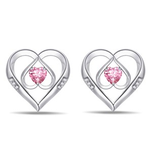Paaaawaters 925 Silver 5A Cubic Zirconia Triple Heart Stud Earring for Women - 1 of 4