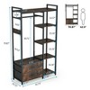 Resenkos Freestanding Closet Organizer, Garment Rack with 2 Fabric Drawers Rustic Brown - 4 of 4