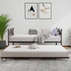 Daybed with Trundle,Metal Twin Size Day Bed,Sofa Bed Frame with Foldable Trundle Bed,Heavy Duty Steel Slats Platform for Living Room,Bedroom - 3 of 4