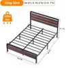 Karl Home Bed Frame with LED Light and Charging Station, Metal Platform Bed with Wood Headboard, No Box Spring Needed - 2 of 4