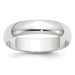 Black Bow Jewelry 2mm to 6mm 10K White Gold Lightweight Half Round Standard Fit Band - 1 of 4