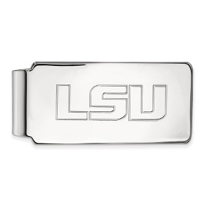 Black Bow Jewelry 14k White Gold Louisiana State Fighting Tigers NCAA Money Clip - 1 of 3