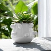 Modern Ceramic Planter with Textured Bubble Design, Ceramic Indoor & Outdoor Decorative Pot for Home & Garden - 2 of 4