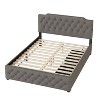 Linen Upholstered Bed with 2 Drawers & Dual USB Ports - Stylish & Functional - 3 of 4