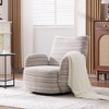 Okak Mid-Century Striped Fabric Swivel Lounge Armchair with Aesthetic Design,Leisure Accent Chair for Living Rooms,Relaxation Areas - 2 of 4