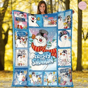 Ultra Soft Frosty Snowman Blanket Cozy Micro Flannel Throw, Christmas Winter Gift - 1 of 4