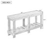 63" Rustic Console Table for Entryway, Fir Grain Finish with Storage Shelf, Vintage Hallway Table with Metal Rivet Accents-The Pop Home - 3 of 4