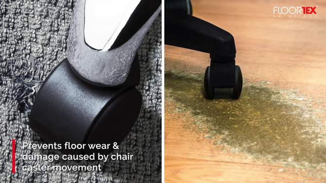 29&#34;x46&#34; Polypropylene Anti-Slip Chair Mat for Hard Floors Rectangular White - Floortex, 6 of 7, play video