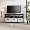 TV Stand Dresser with Storage, TV Console for Living Room, 3-Drawer Entertainment Center with Open Shelf, Fabric Drawer TV Cabinet - 2 of 4