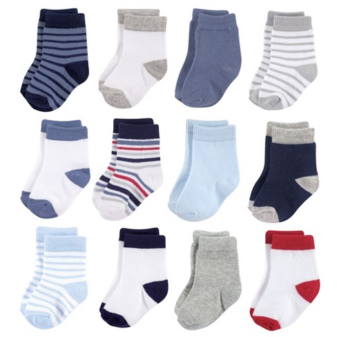 Hudson Baby Infant Boy Cotton Rich Newborn And Terry Socks, Boy Stripe ...