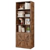 71" Industrial Book Shelves , Farmhouse Bookcase with Storage Shelves, Home Storage Cabinet with Doors for Living Room, Bedroom, Office - 3 of 4
