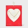 14K Gold Dipped Cubic Zirconia Mini Tri-Heart Necklace - A New Day™ Gold - 3 of 4