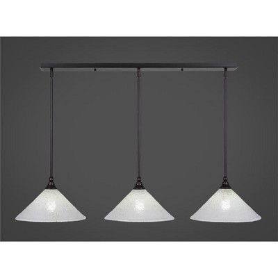 Toltec Lighting Any 3 - Light Chandelier in  Dark Granite with 12" Gold Ice Shade