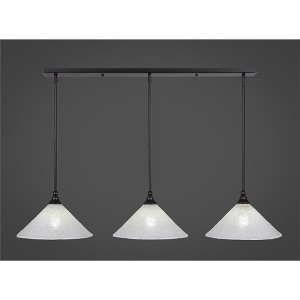 Toltec Lighting Any 3 - Light Chandelier in  Dark Granite with 12" Gold Ice Shade - 1 of 1