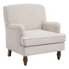 Sapphtopaz Modern Accent Chair with Linen Upholstered Reading Armchairs with Solid Wood Legs Single Sofa Lounge Chairs for Living Room, Bedroom - 3 of 4
