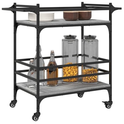 CLIHOME 3-Tier Rolling Kitchen Trolley, Serving Bar Cart for Home with Removable Wheels