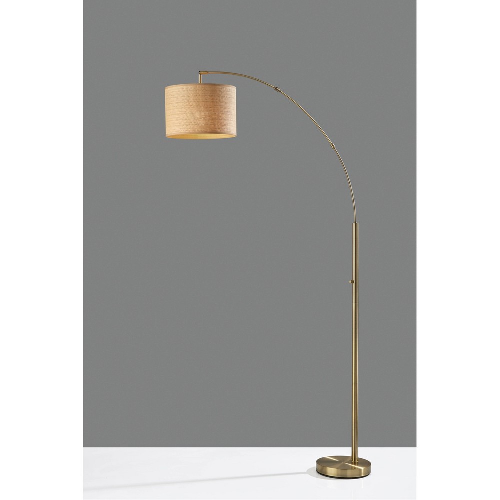 Photos - Floodlight / Street Light Adesso Bowery Arc Floor Lamp Antique Brass  