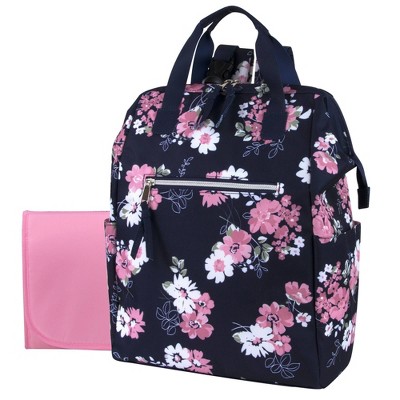 Image of Baby Essentials Floral Frame Backpack - Navy
