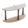 Wooden Half Moon Console Table, Semi Circle Demilune Sofa Table for Small Hallway Entryway Space - The Pop Home - 4 of 4