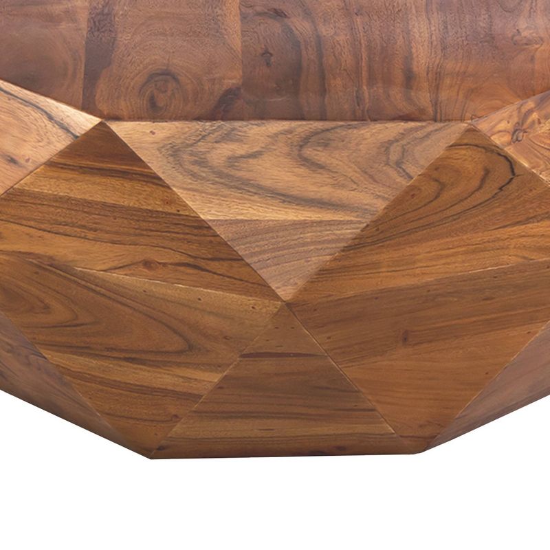 Diamond Shape Acacia Wood Coffee Table with Smooth Top Dark Brown - The Urban Port, 4 of 8