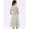 Allegra K Women's Summer V Neck Short Sleeve Boho Floral Print Long Midi Dress - 3 of 4