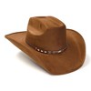 Western Express Burnt Sienna Suede Finish Western Wide Cattleman Hat with Leather Hat Band - 2 of 4